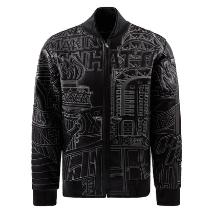 NYC Boro Quilted Jacket | Black/White