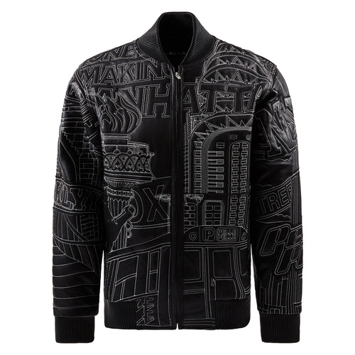 NYC Boro Quilted Jacket | Black/White