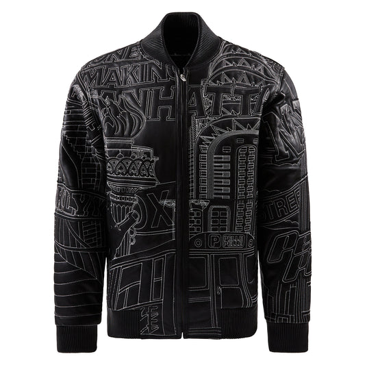 NYC Boro Quilted Jacket | Black/White