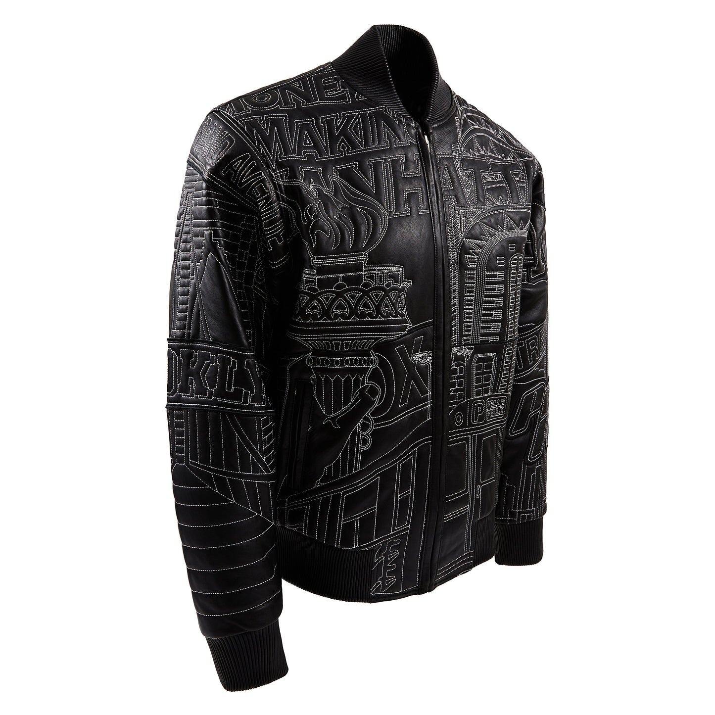 NYC Boro Quilted Jacket | Black/White