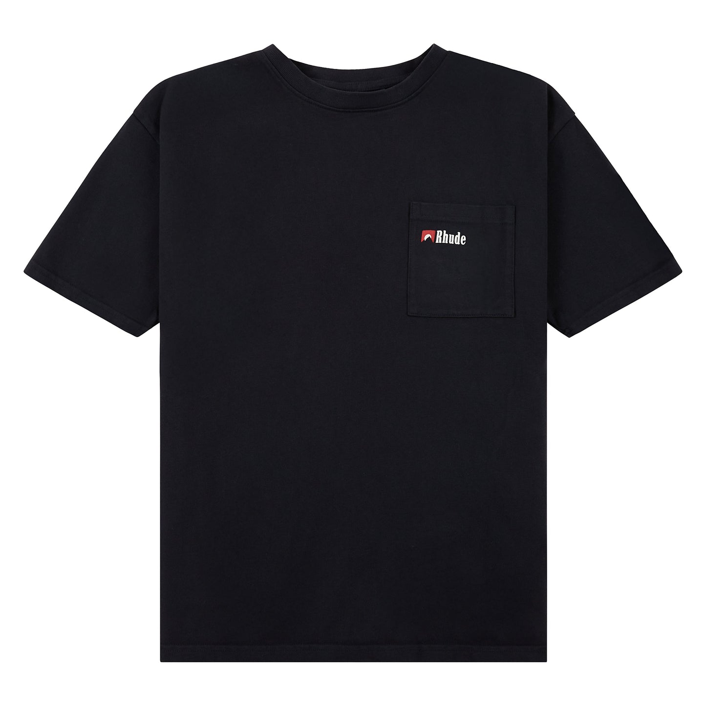Moonlight Wolf Pocket Tee | Black/White/Red