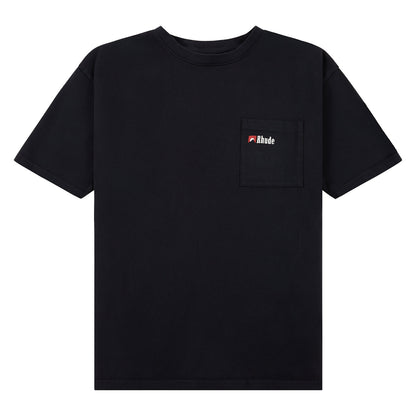 Moonlight Wolf Pocket Tee | Black/White/Red