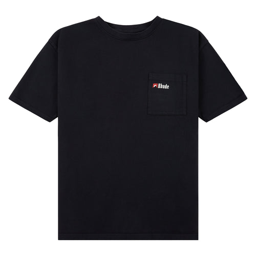 Moonlight Wolf Pocket Tee | Black/White/Red