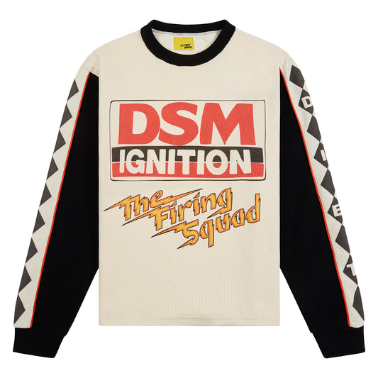 Ignition Waffle L/S Tee | White/Black