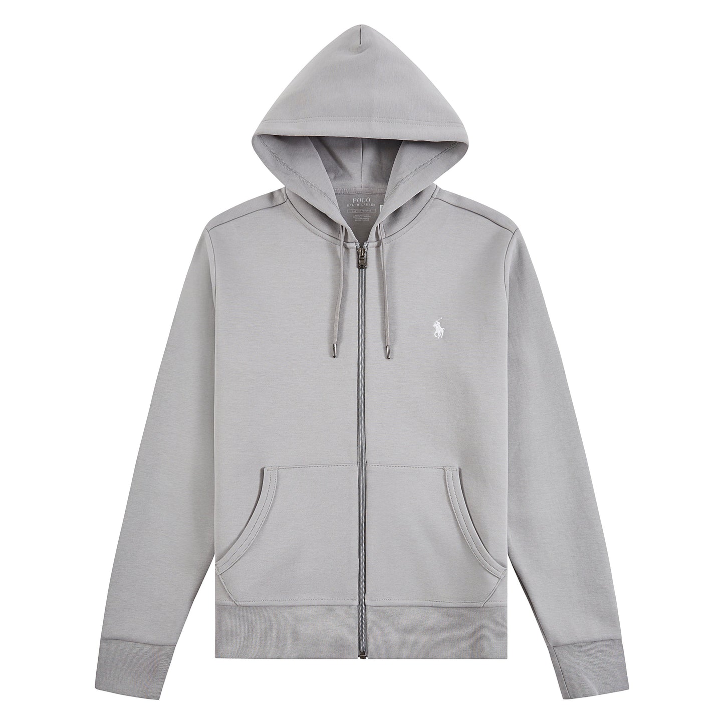 Double-Knit Full Zip Hoodie | Soft Grey