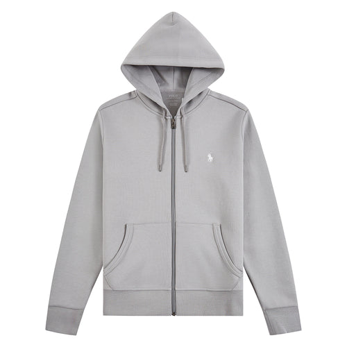 Double-Knit Full Zip Hoodie | Soft Grey