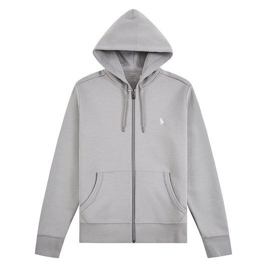 Double-Knit Full Zip Hoodie | Soft Grey