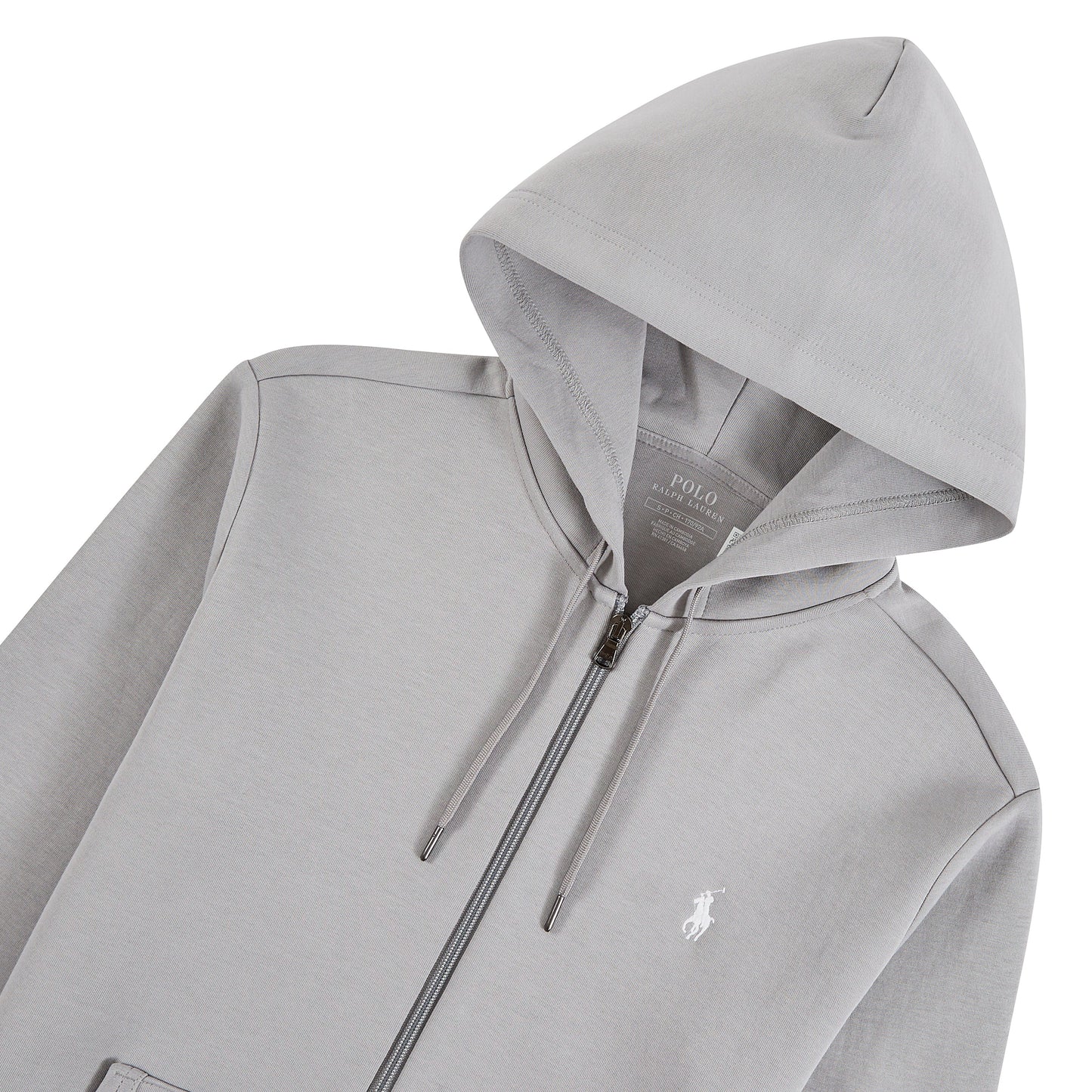 Double-Knit Full Zip Hoodie | Soft Grey