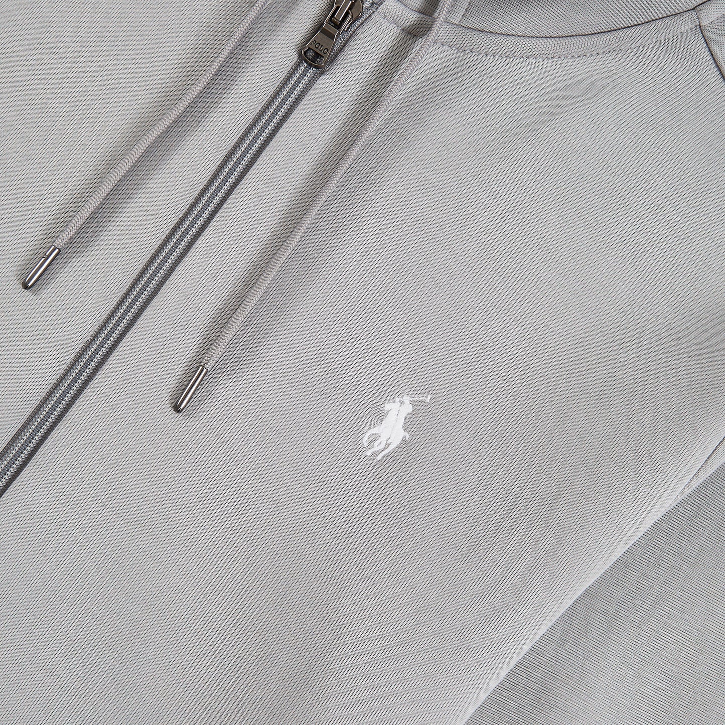 Double-Knit Full Zip Hoodie | Soft Grey