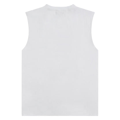 Monk Sleeveless Tee | White