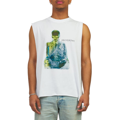 Monk Sleeveless Tee | White