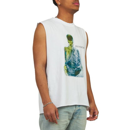 Monk Sleeveless Tee | White