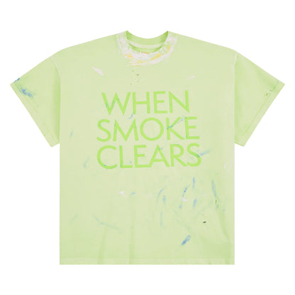 Paint Thrashed Tee | Mint Green