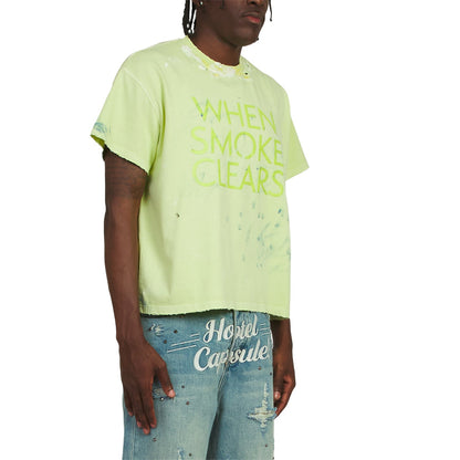 Paint Thrashed Tee | Mint Green
