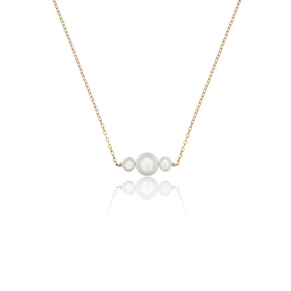 Gold Multi Pearl Cluster Necklace