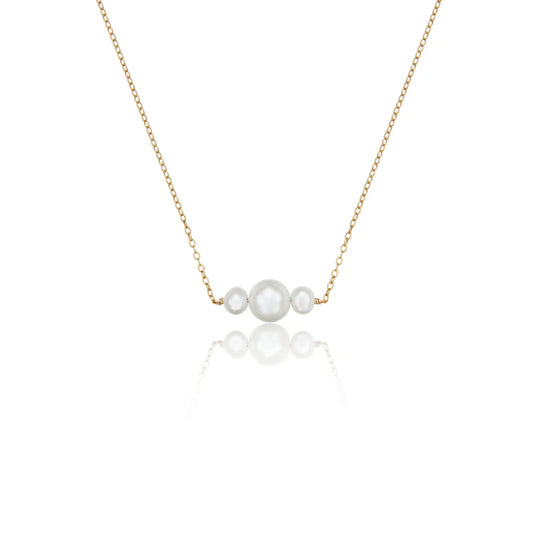 Gold Multi Pearl Cluster Necklace