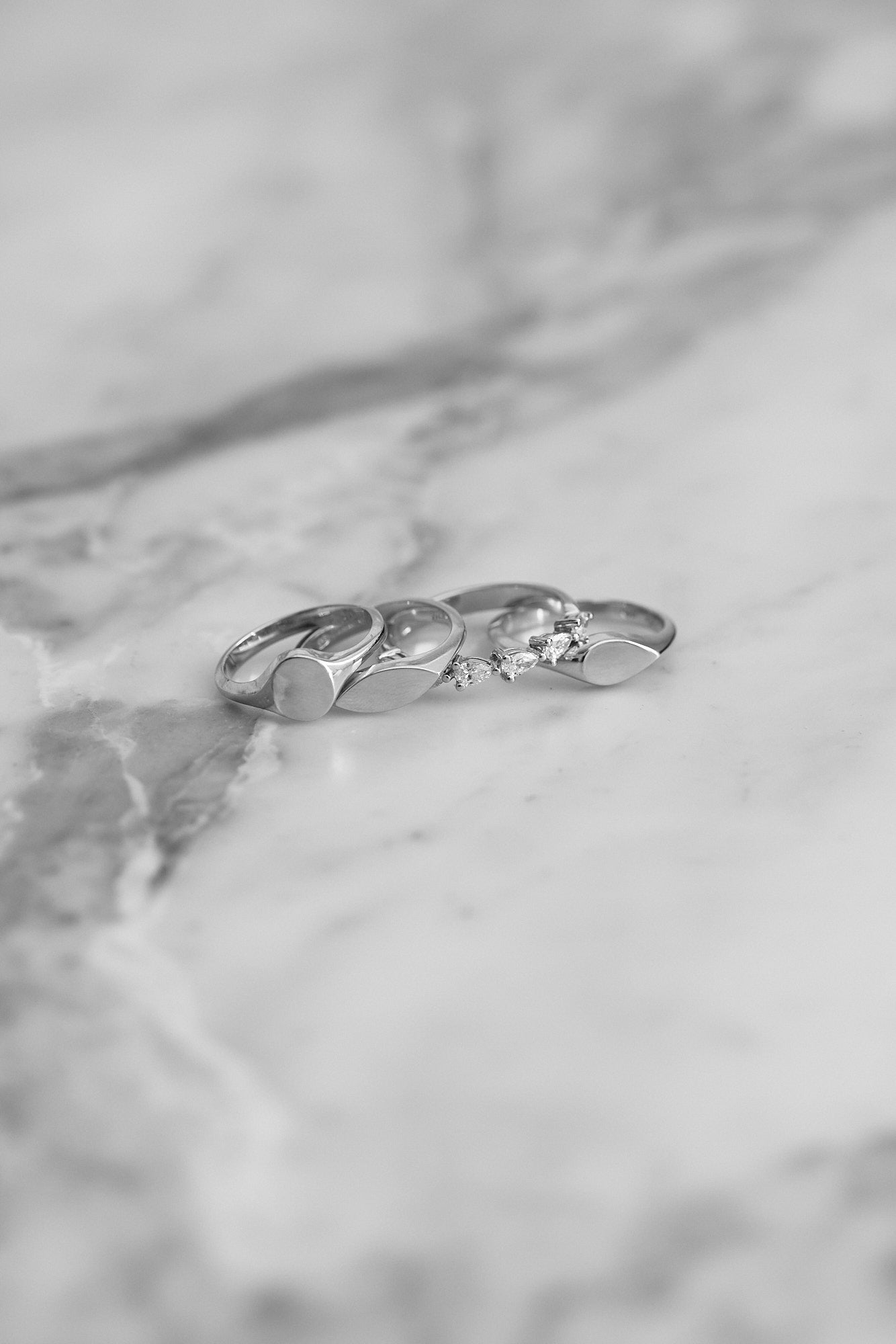 Mini Marquise Signet Ring | Silver