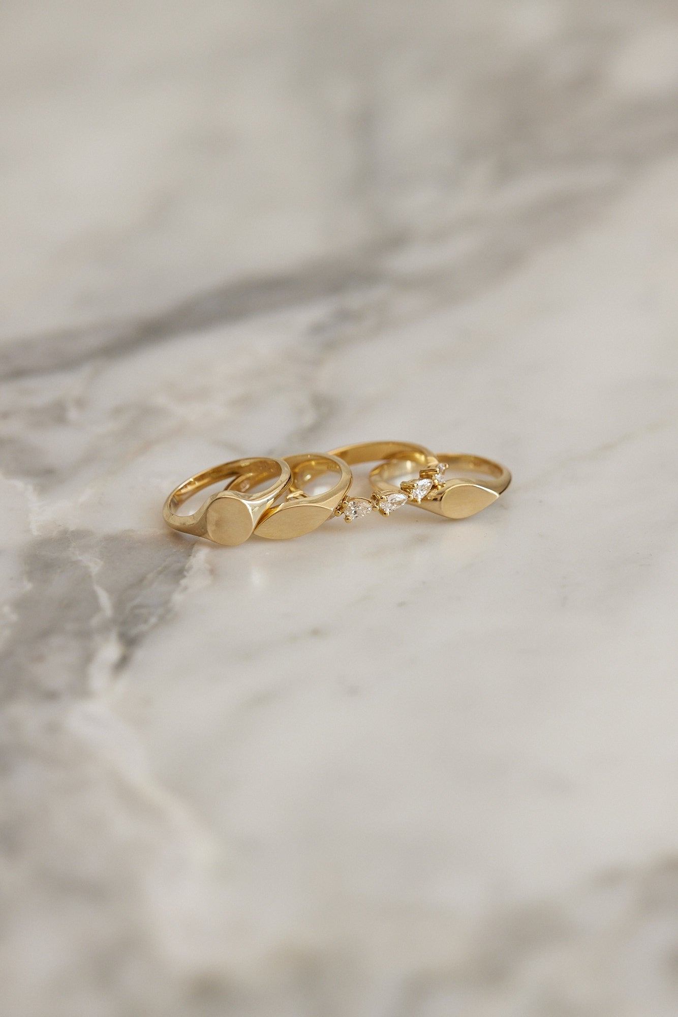 Mini Marquise Signet Ring | Yellow Gold