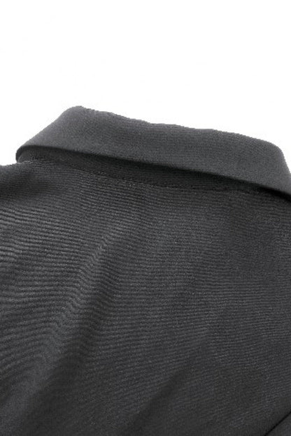 Black Point Lapel Collar Short Puff Sleeves Women's Gothic Blouse with Removable Rosette Cravat