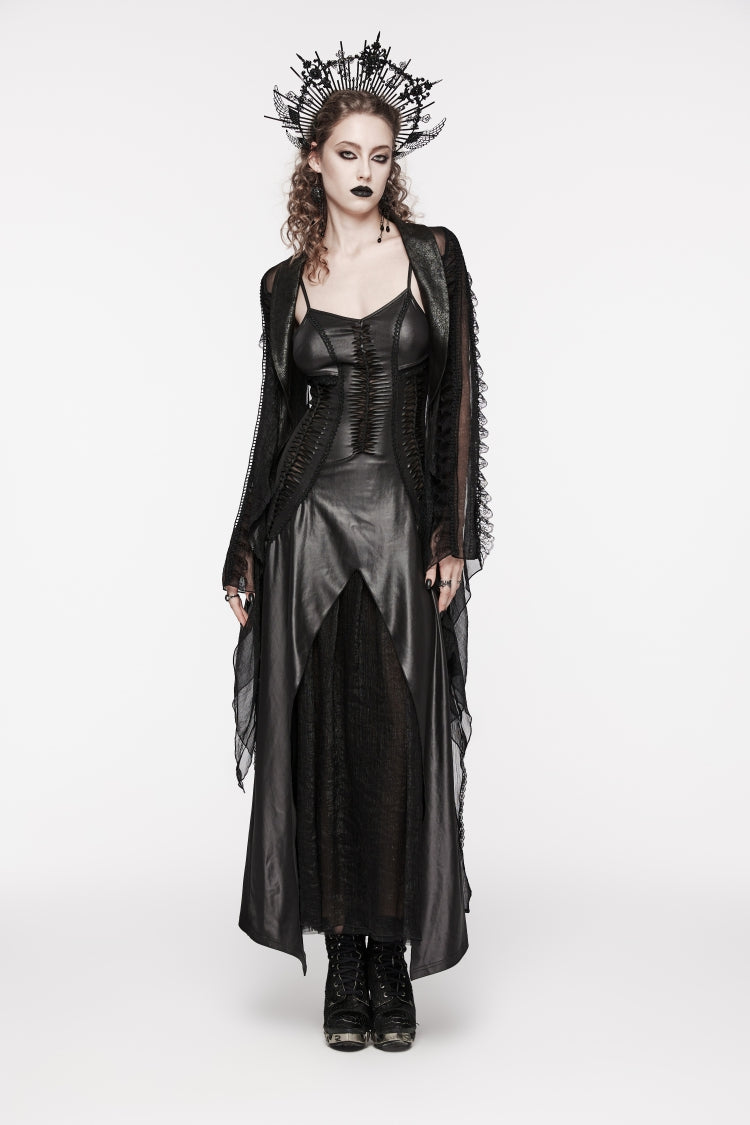 Black Off Shoulder Lace Lace-Up Slim Irregular Women's Gothic Jsk Wedding Dress