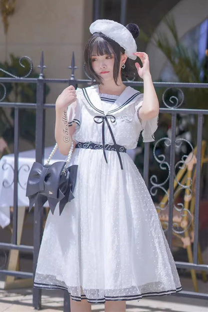 Black Bow Pearl-Decorated Gothic Lolita Handbag