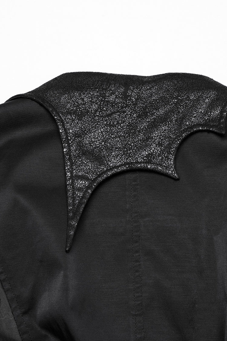 Black Bat Collar Sleeveless Asymmetric Women's Gothic Vest