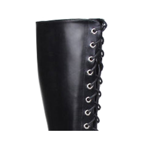 Black Concise Lace Up Sweet Lolita High Boots