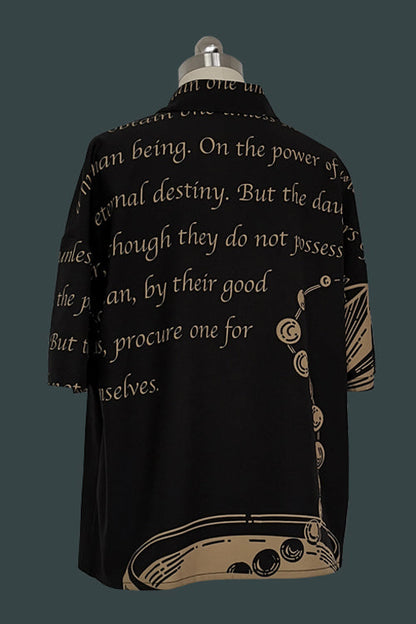 Black Handsome Little Prince Print Loose Short Sleeves Ouji Lolita Blouse