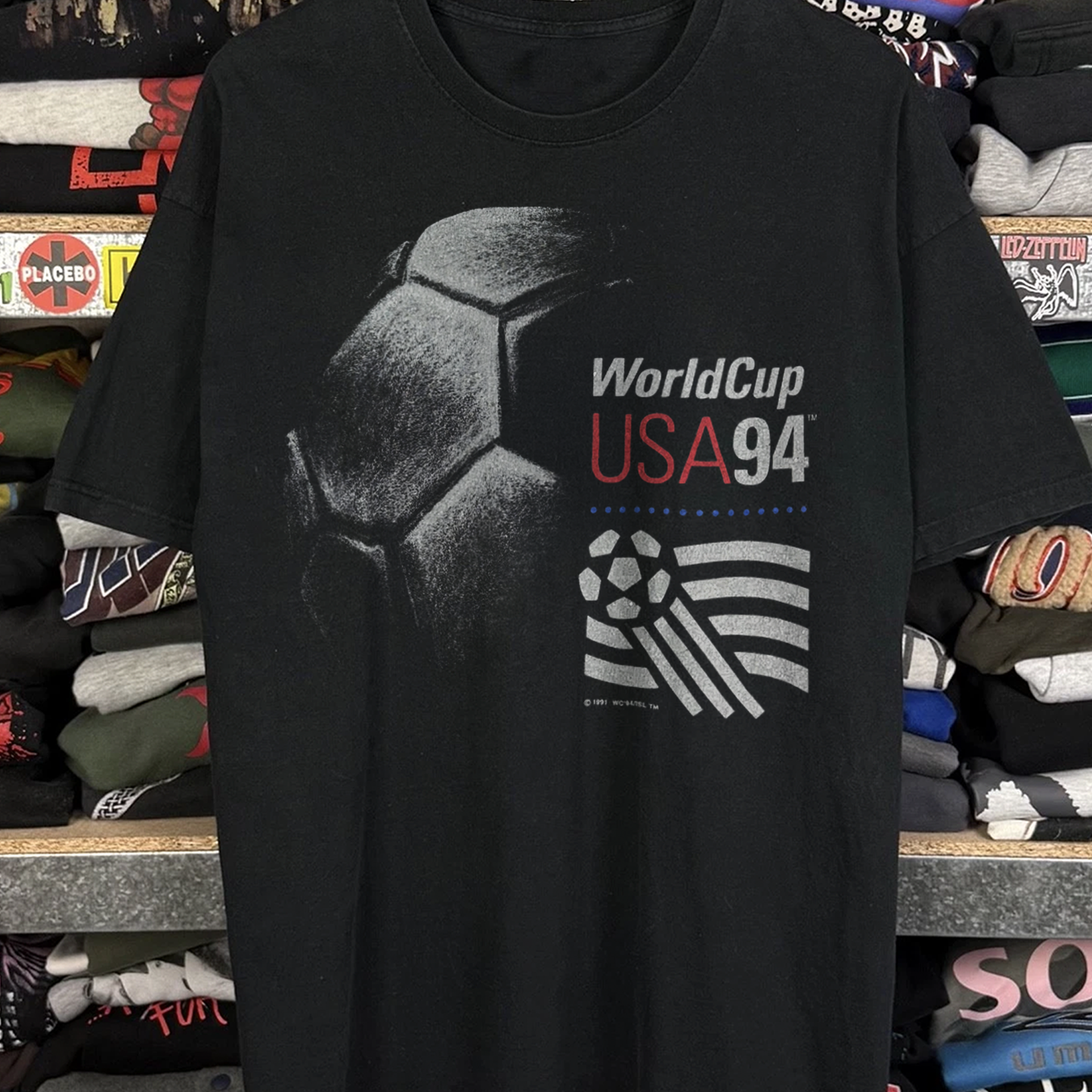 94 USA World Cup Giant Ball Washed Black Tee