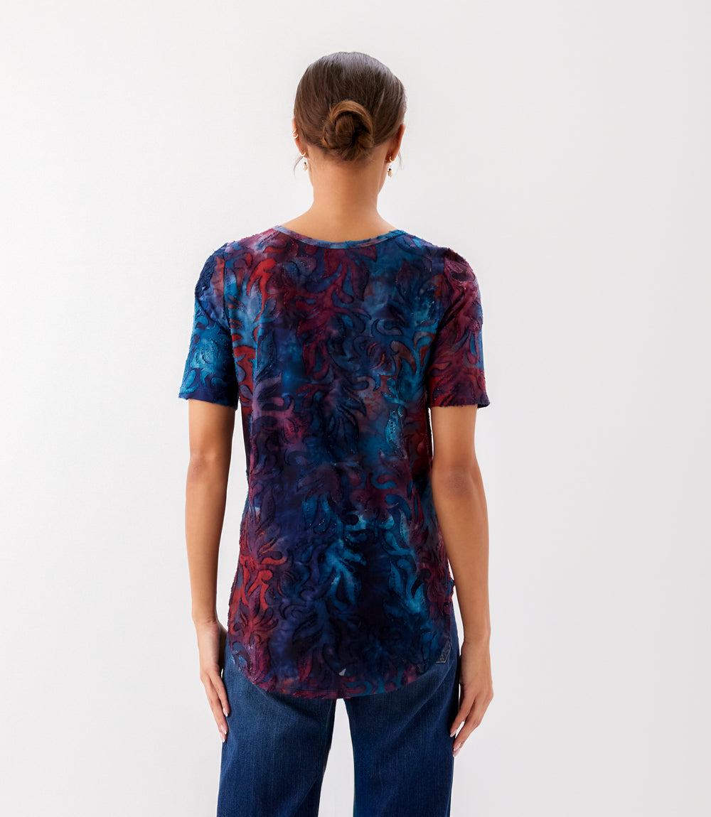 Short Sleeve Burnout Shirttail Top