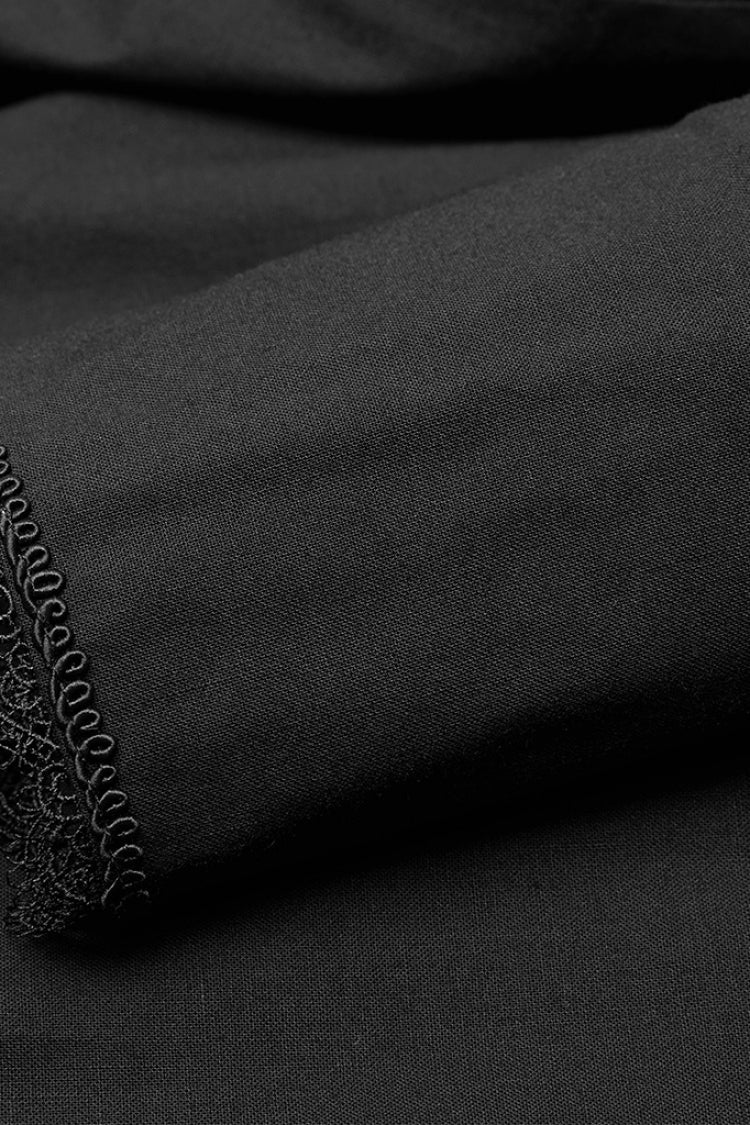 Black Lapel Collar Long Lantern Sleeves Mens Gothic Gorgeous Blouse