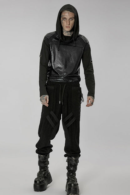Black Doomsday Metal Stitching Corduroy Men's Steampunk Pants
