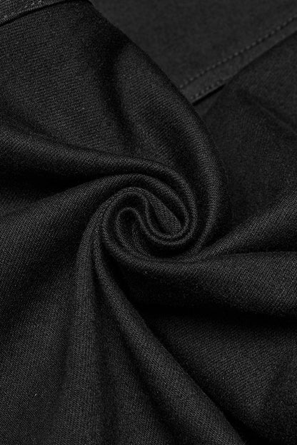Black Pleated Stitching Mesh Men's Punk Pants