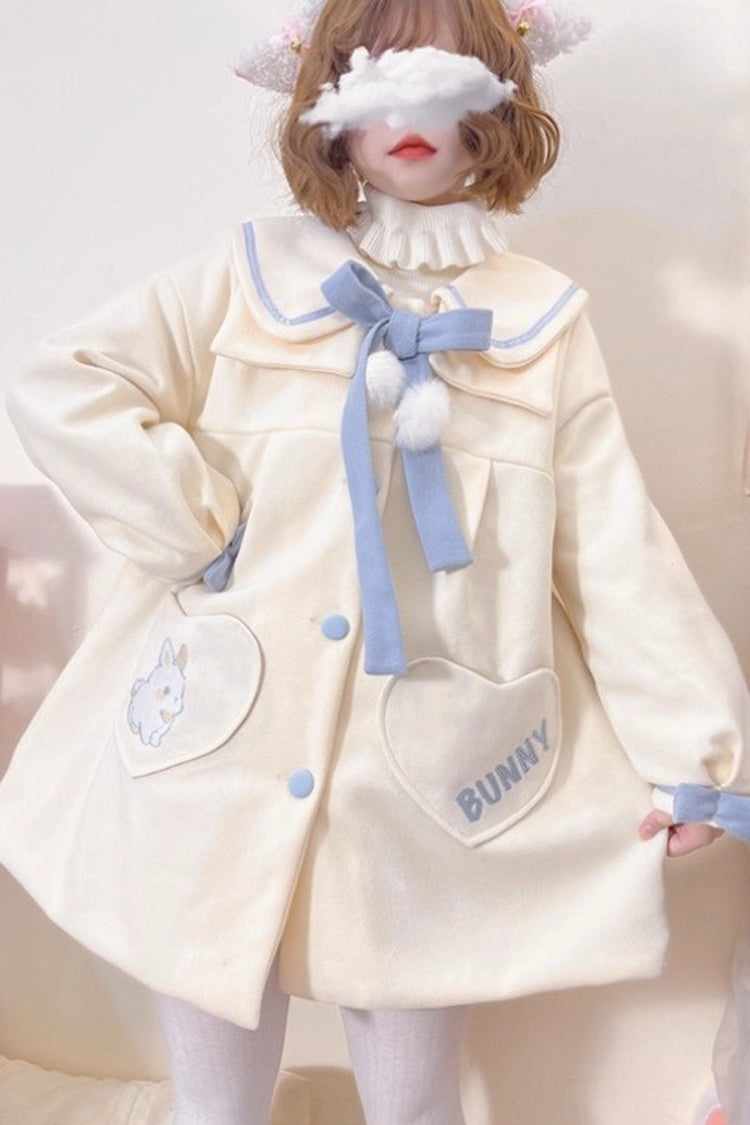 Beige Doll Collar Long Sleeves Bowknot Sweet Lolita Coat