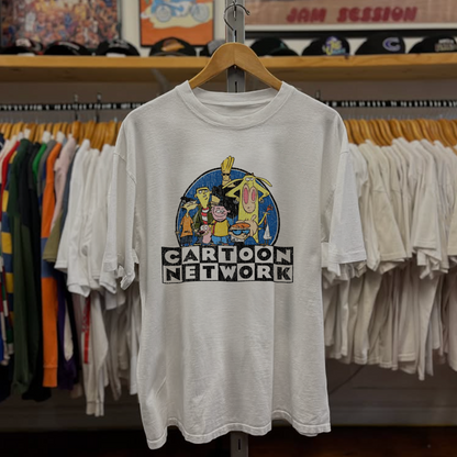90s Cartoon Network Promo Washed White Tee