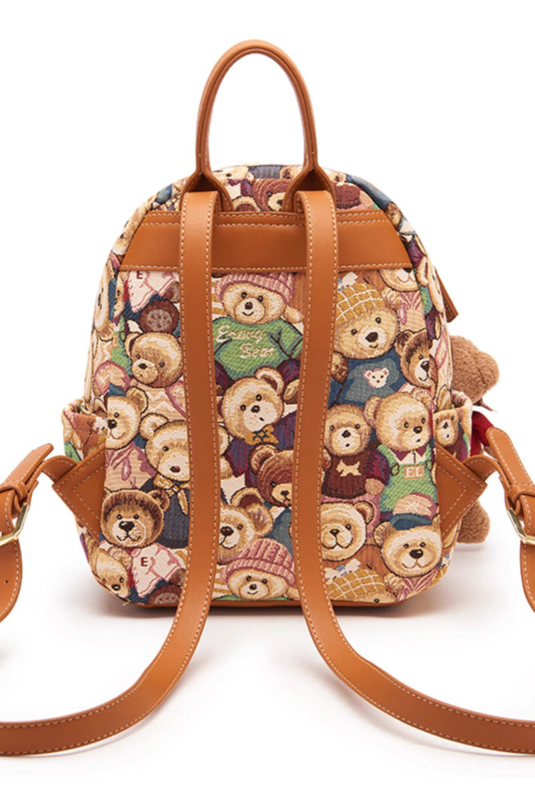 Bear Print College Style Sweet Lolita Backpack 3 Colors