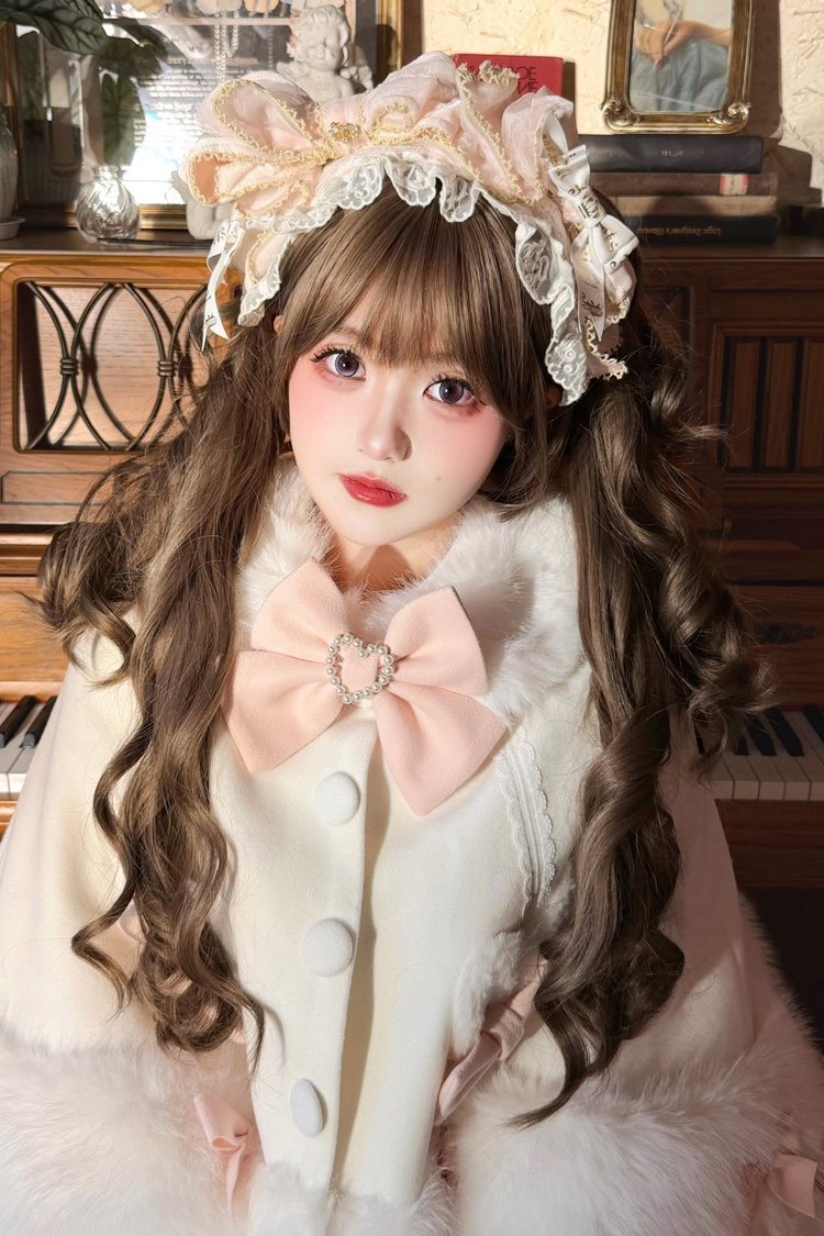 Ash Brown Sweet Lolita Roman Curls with Twin Pigtails Wig Set