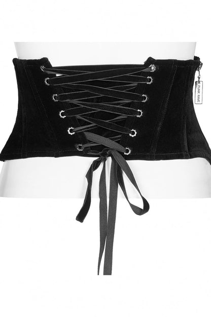 Black Jacquard Lace-Up Slim Women's Corset