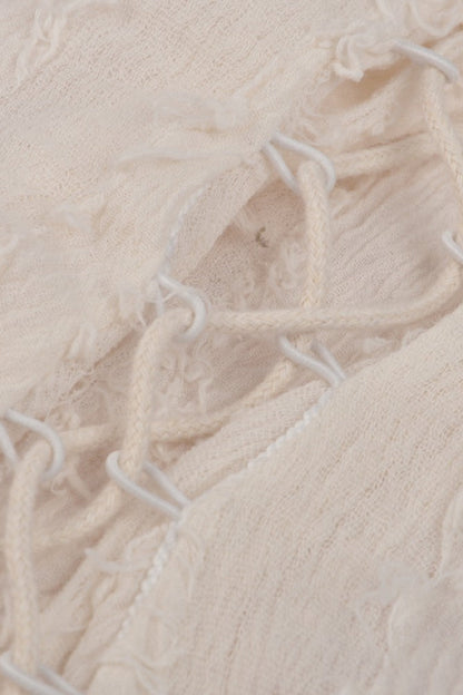 Beige Irregular Multi-Layered Ruffled Lace Women's Steampunk Vintage Dress