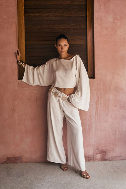 Clear Breeze White Linen Top