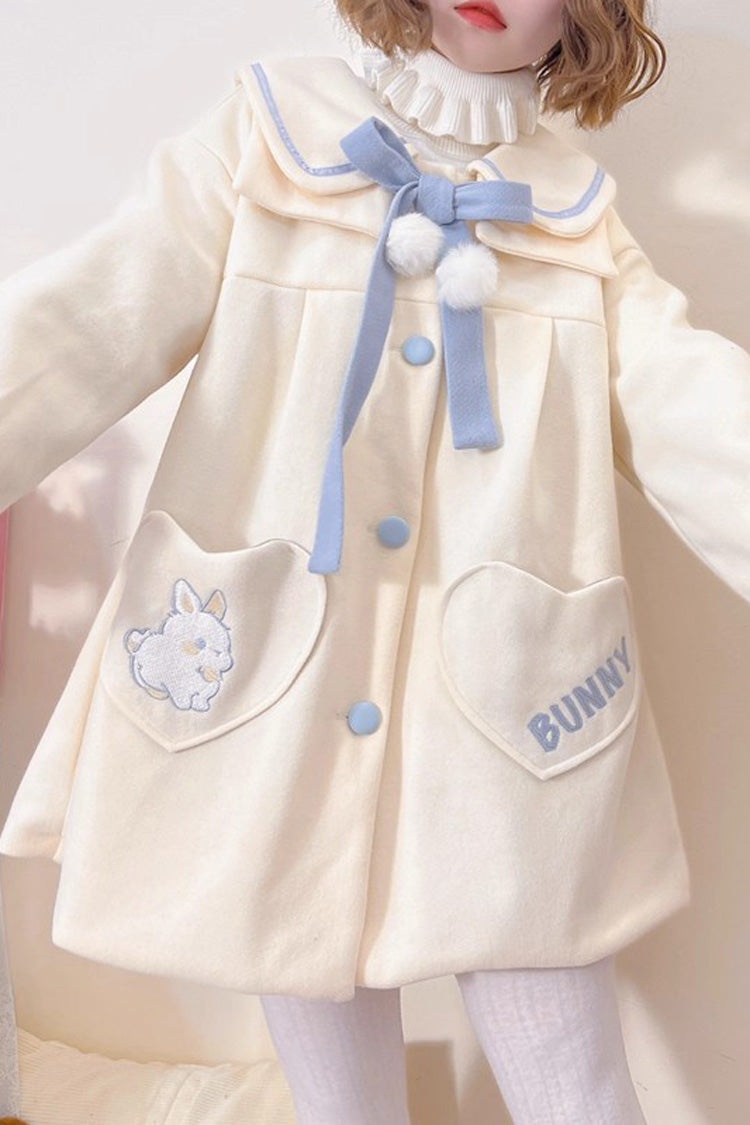 Beige Doll Collar Long Sleeves Bowknot Sweet Lolita Coat