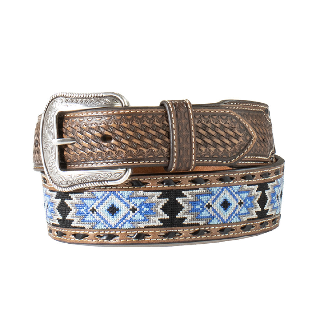 3D Men's Diamond Inlay Embossed Belt