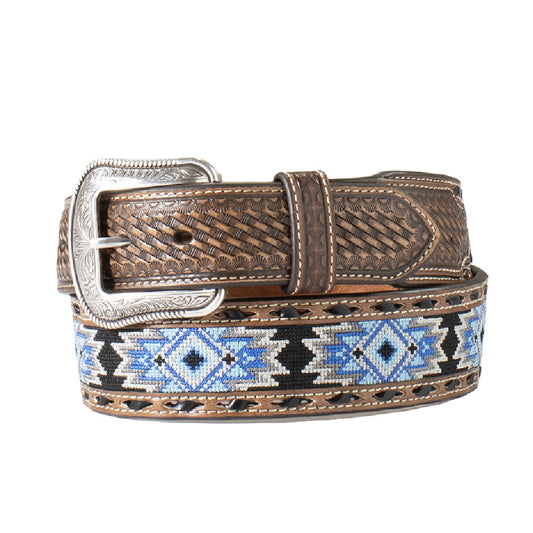 3D Men's Diamond Inlay Embossed Belt