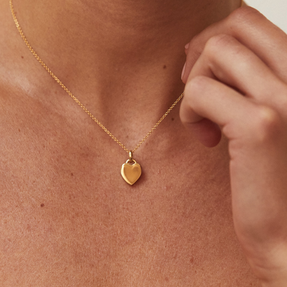 Gold Heart Engraved Necklace