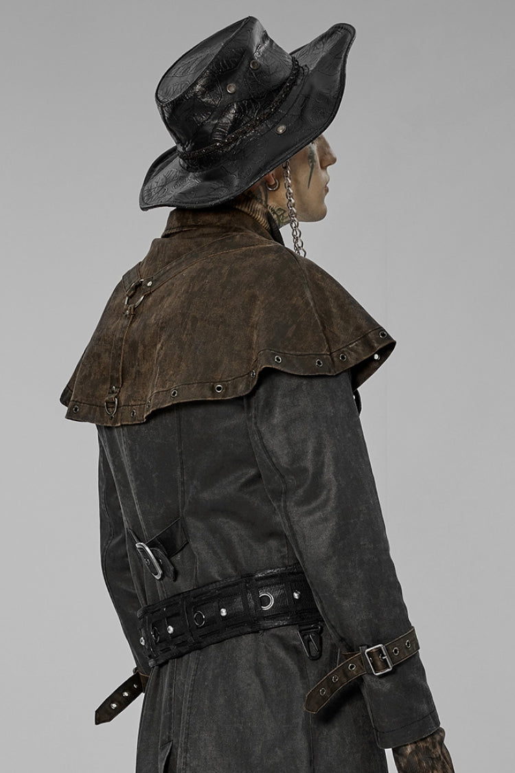 Black Doomsday Detachable Bag Men's Steampunk Buckles Belt
