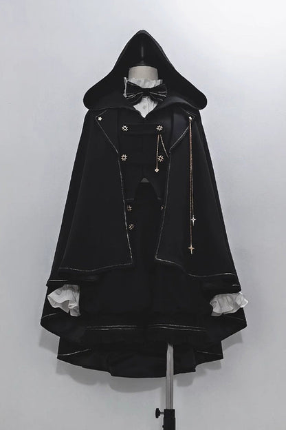 Black Anxious Rabbit Ouji Fashion Gothic Lolita Cloak