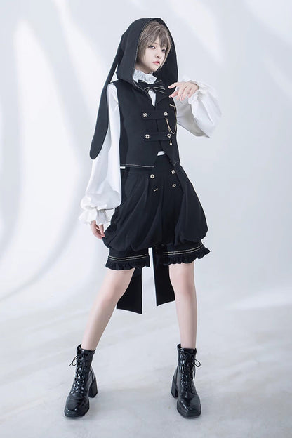 Black Anxious Rabbit Ouji Fashion Gothic Lolita Shorts