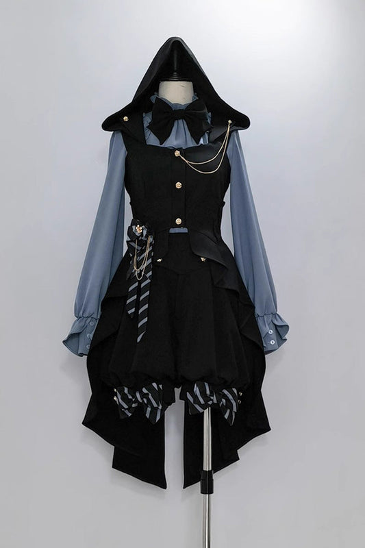 Black Narrative Maxim Hooded Ouji Fashion Gothic Lolita Vest