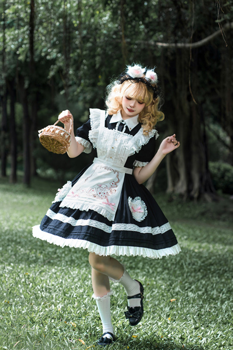 Black Meet Alice Long Sleeves Ruffle Lace Sweet Princess Lolita Jsk Dress