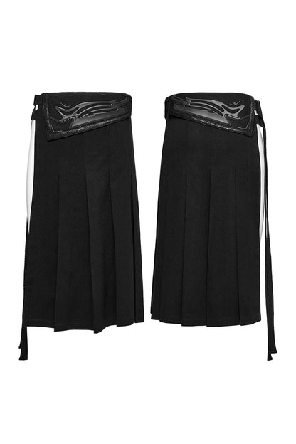 Black Buckle Men's Punk Skirt
